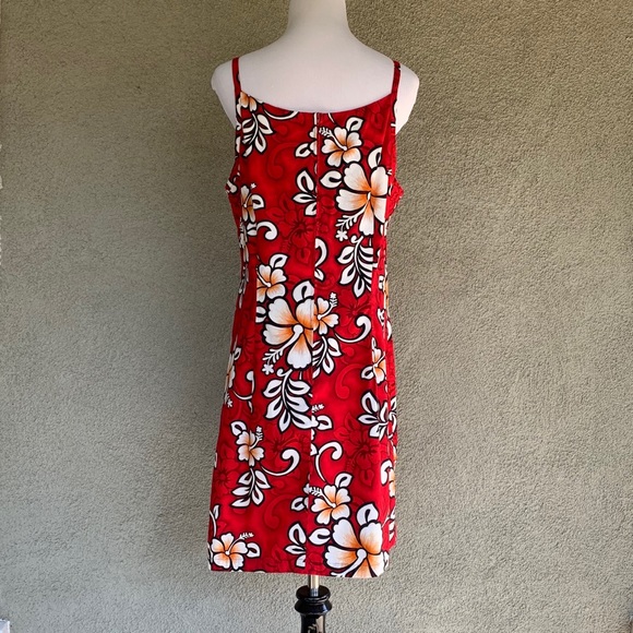 🌺 Hilo Hattie Hawaiian Sundress Red & White Dress - Picture 7 of 8